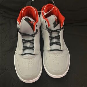 Men's Gray and Red Athletic Shoes